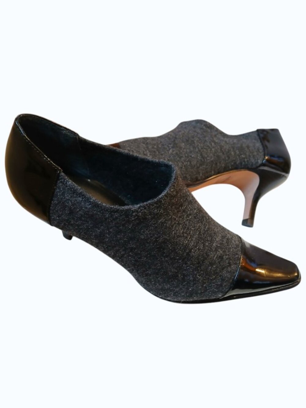 DONALD J. PLINER Gray & Black Kitten Heel Pumps - EUC - Picture 5 of 11